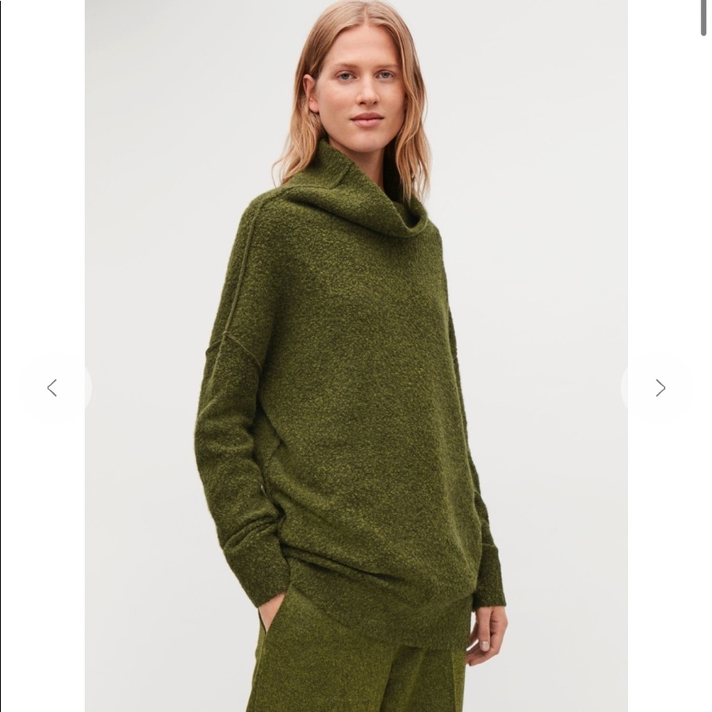 COS Olive Green Cowl Neck Sweater